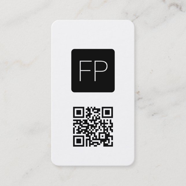 Simple Elegant Black and White Consultant Monogram Business Card (Front)
