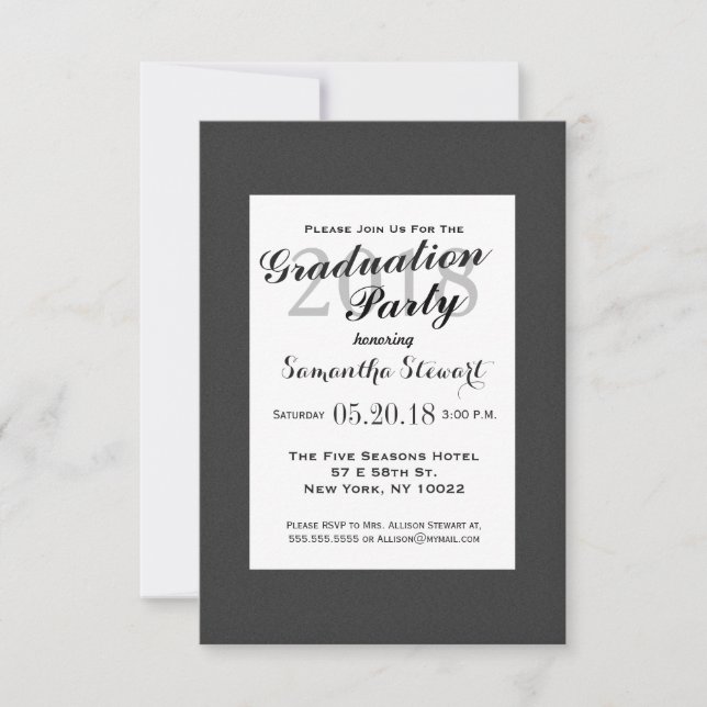 Simple Elegant Black and White Design Invitation (Front)