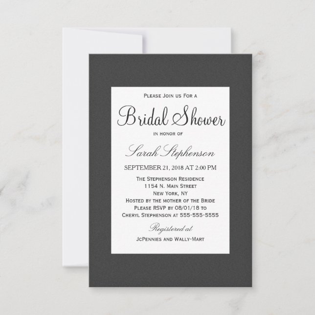 Simple Elegant Black and White Designelegant simpl Invitation (Front)