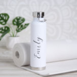 Simple Elegant Black and White Minimalist Modern Water Bottle<br><div class="desc">Modern black and white water bottle featuring a simple and minimalist design with your name in an elegant script.   A cute design perfect for a girly girl.</div>