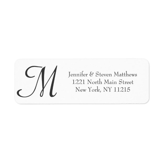 Simple Elegant Black and White Monogram Names (Front)