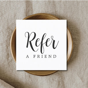 Simple Elegant Black and White  Referral Card