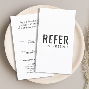 Simple Elegant Black and White Referral Card