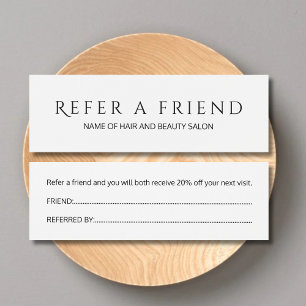 Simple Elegant Black and White Referral Card