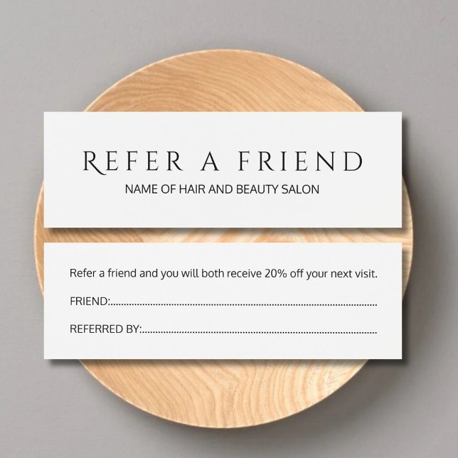 Simple Elegant Black and White Referral Card (Creator Uploaded)