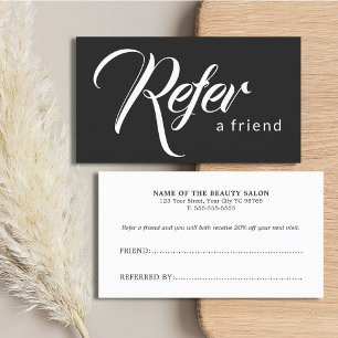 Simple Elegant Black and White Referral Card