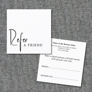 Simple Elegant Black and White Referral Card