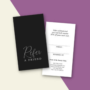 Simple Elegant Black and White Referral Card