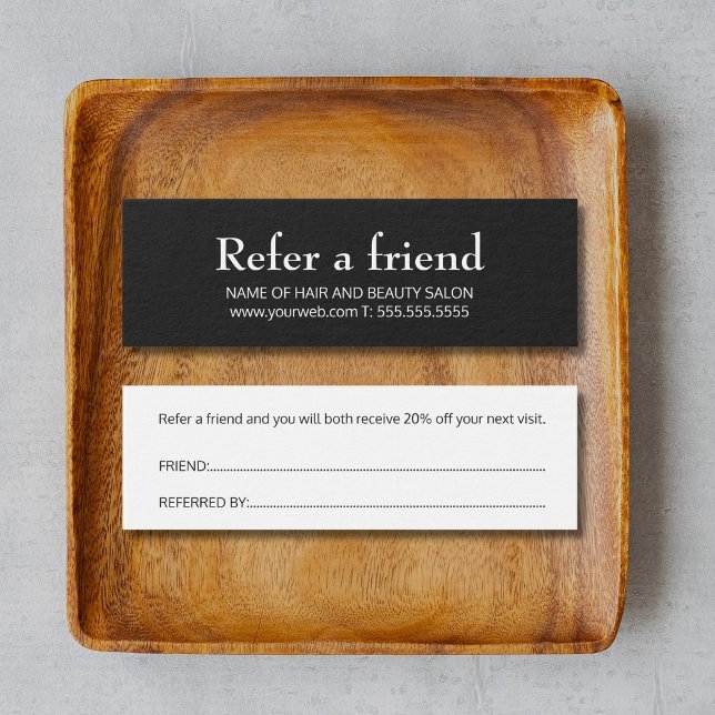 Simple Elegant Black and White Referral Card (Creator Uploaded)