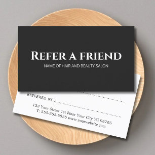 Simple Elegant Black and White Referral Card