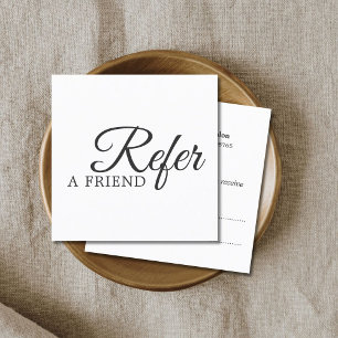 Simple Elegant Black and White Referral Card