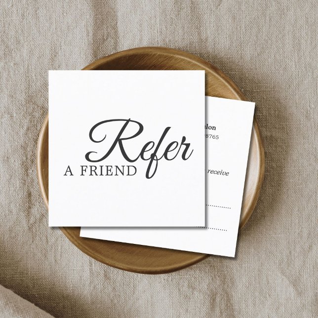 Simple Elegant Black and White Referral Card (Creator Uploaded)