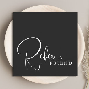 Simple Elegant Black and White Referral Card