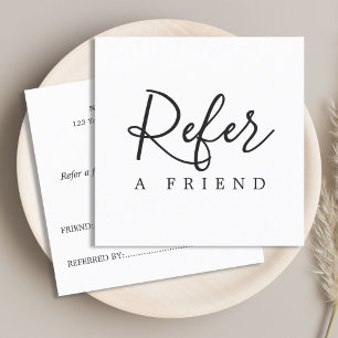 Simple Elegant Black and White Referral Card