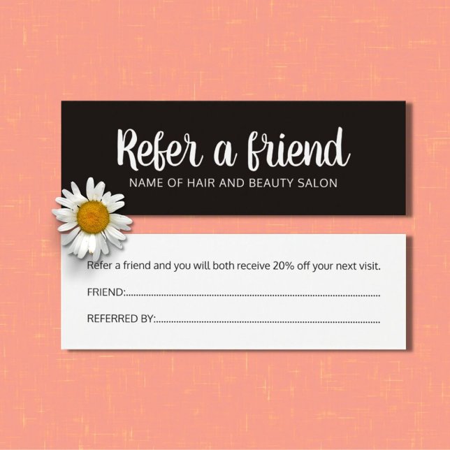 Simple Elegant Black and White Referral Card (Creator Uploaded)
