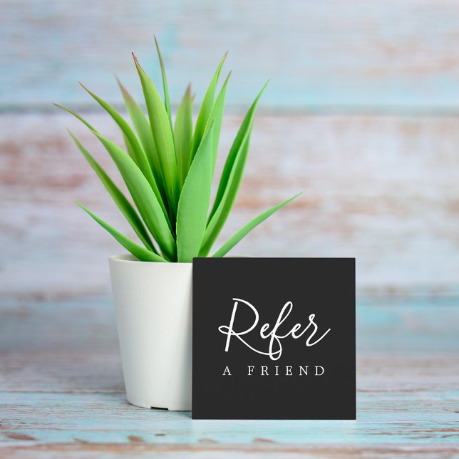 Simple Elegant Black and White Referral Card (Creator Uploaded)