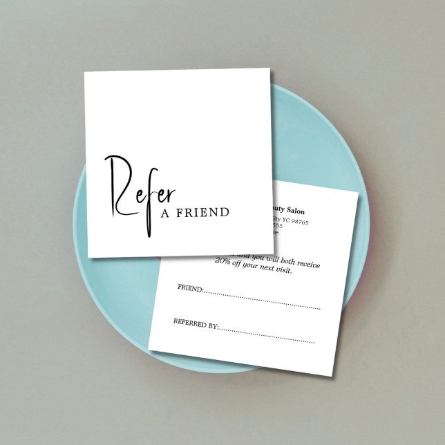 Simple Elegant Black and White Referral Card (Creator Uploaded)