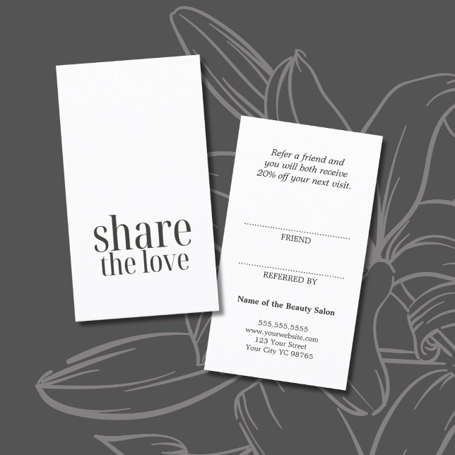 Simple Elegant Black and White Referral Card (Creator Uploaded)