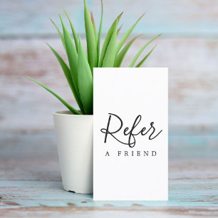 Simple Elegant Black and White Referral Card