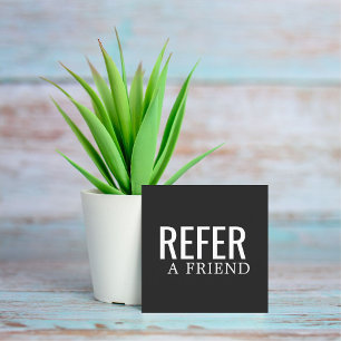 Simple Elegant Black and White Referral Card