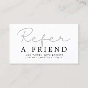 Simple Elegant Black and White Referral Card