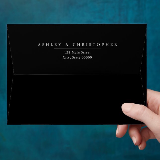 Simple Elegant Black and White Wedding Envelope (Hand)