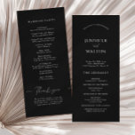 Simple Elegant black and white wedding Programme<br><div class="desc">Guide your guests through the celebration with the Simple Elegant Black Wedding Program. Featuring a black background,  classic serif lettering,  and personalised custom names,  this program complements the overall design and serves as a sophisticated keepsake.</div>
