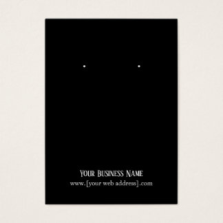 Simple Elegant Black Custom Earring Business Card
