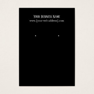 Simple Elegant Black Custom Earring Business Card