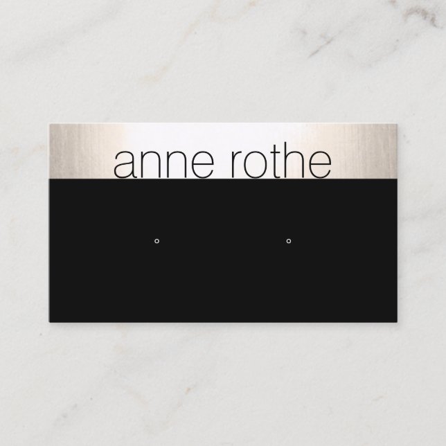 Simple Elegant Black Earring  Display Holder Business Card (Front)