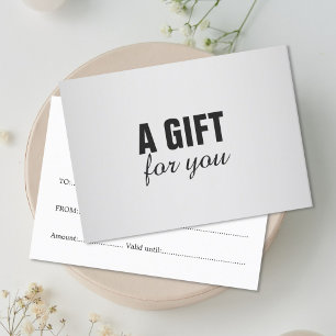 Simple Elegant Black Faux Silver Gift Certificate