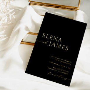 Simple Elegant Black & Gold Minimalist Wedding