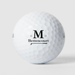 Simple Elegant Black M (custom) Monogram Golf Balls