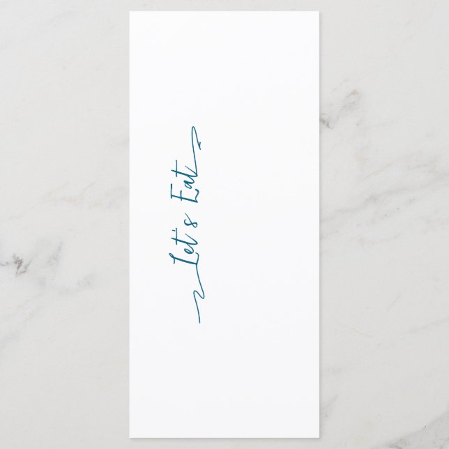 Simple Elegant Black Modern Wedding Menu Flat  (Back)