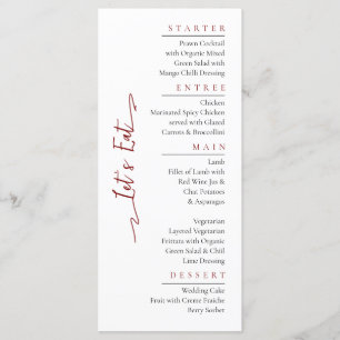 Simple Elegant Black Modern Wedding Menu Flat 