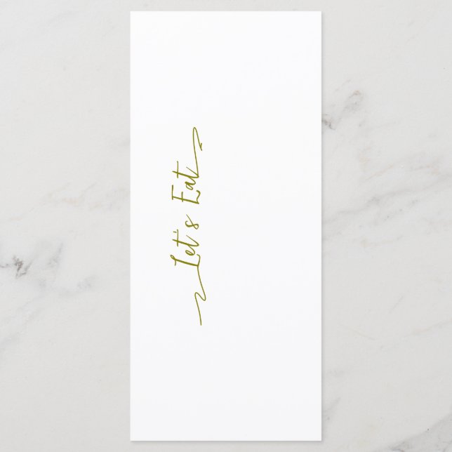 Simple Elegant Black Modern Wedding Menu Flat  (Back)