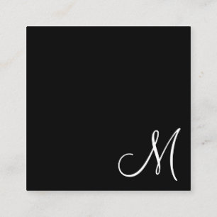 Simple Elegant Black Monogram Modern Square Business Card