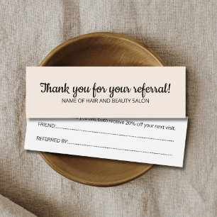 Simple Elegant Black Old White Referral Card