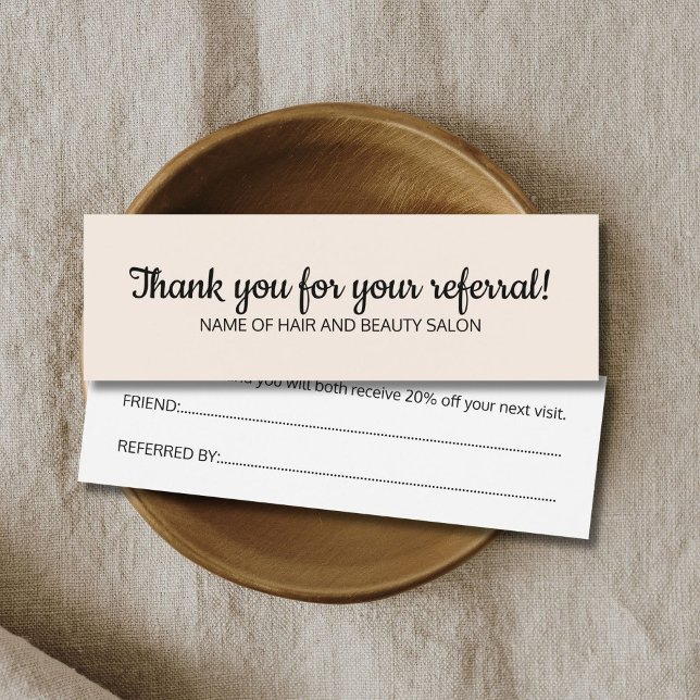 Simple Elegant Black Old White Referral Card (Creator Uploaded)