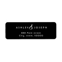 Simple elegant black return adress label
