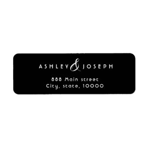 Simple elegant black return adress label