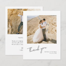 Simple Elegant Black Script Modern 2 Photo Wedding