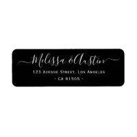 simple elegant black wedding address label