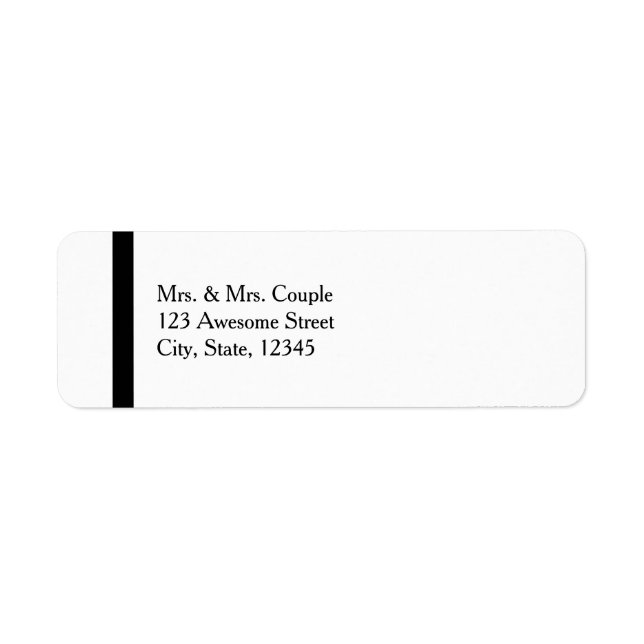 Simple Elegant Black & White Address (Front)