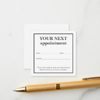 Simple Elegant Black White Beauty Appointment Card