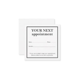 Simple Elegant Black White Beauty Appointment Card