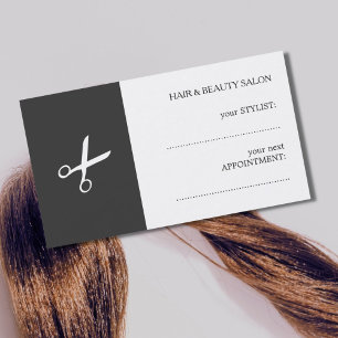 Simple Elegant Black White Beauty Appointment Card