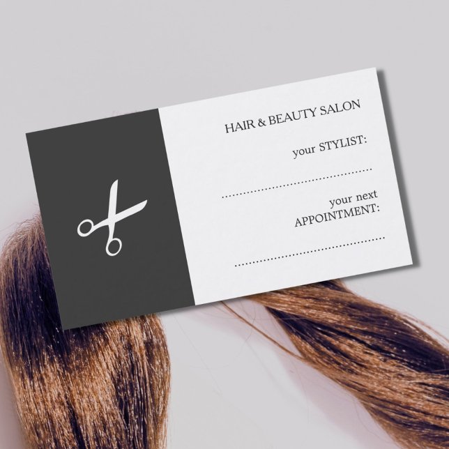 Simple Elegant Black White Beauty Appointment Card (Creator Uploaded)