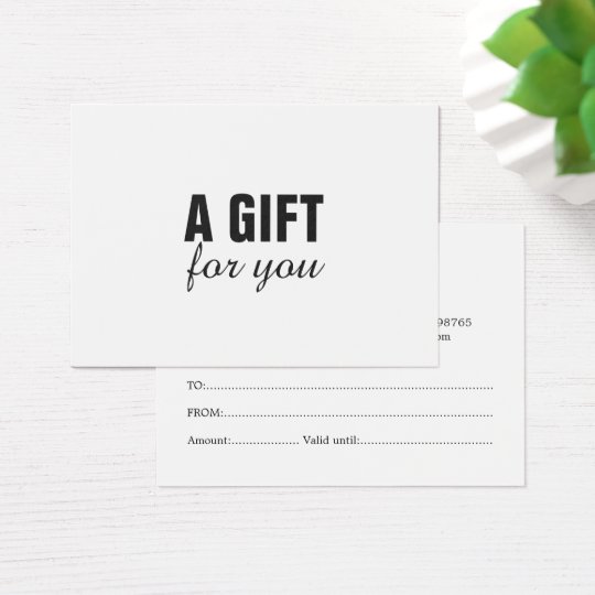 Simple Elegant Black White Beauty Gift Certificate