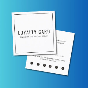 Simple Elegant Black White Beauty Loyalty Card